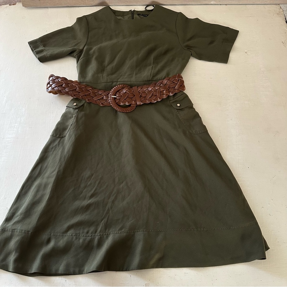 Van Heusen Green Midi Dress Size M Polyester - Picture 5 of 7